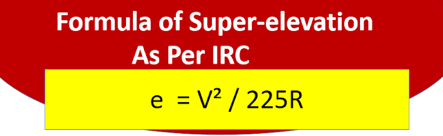 Design Formula of Superelevation as Per IRC