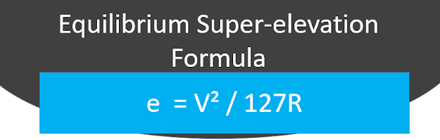 Formula Of equilibrium Superelevation