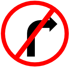 Symbol image of "Right Turn Prohibited" sign