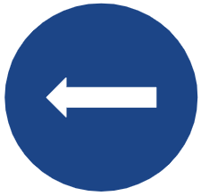 Symbol image of "Compulsory Turn Left" sign