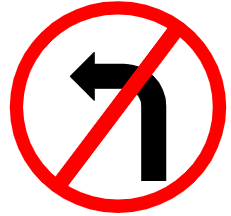 Symbol image of "Left Turn Prohibited" sign