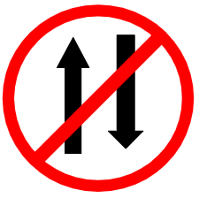 Symbol image of "Vehicle Prohibited in Both Direction" sign