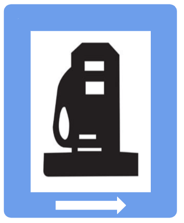 Informatory Road Signs - Petrol Pump || Symbolic image of "Petrol Pump" sign ||