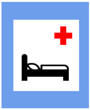 Informatory Road Signs - Hospita || Symbolic image of "Hospital" sign ||