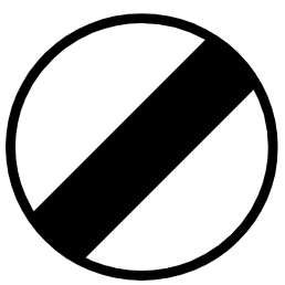 Symbol image of "Restriction Ends" sign