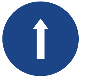 Symbol image of "Compulsory Ahead Only" sign