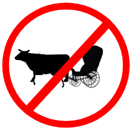 Mandatory or Regulatory road  Signs or traffic signs - Bullock Cart Prohibited || symbolic image of "Bullock Cart Prohibited" Sign