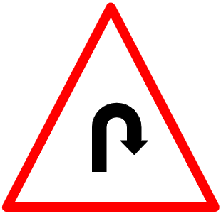 Right Hairpin Bend sign