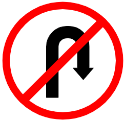 Symbol image of "U-turn Prohibited" 