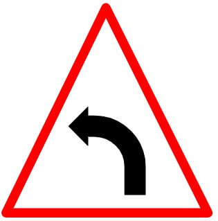 Left Hand Curve sign