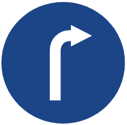 Symbol image of "Compulsory Turn Right" sign