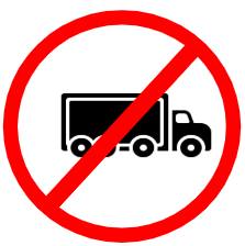 Mandatory or Regulatory road  Signs or traffic signs - Trucks Prohibited || symbolic image of "Trucks Prohibited" Sign