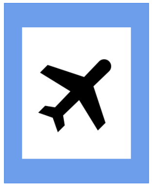 Informatory Road Signs or traffic signs - Airport  || Symbolic image of "Airport " sign ||