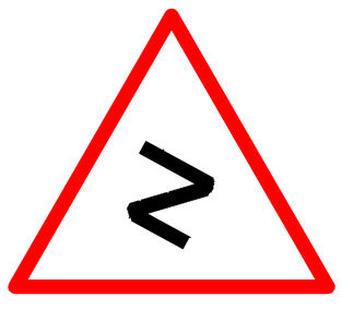 Cautionary or Warning road  Signs or traffic signs - Series of Bends || symbolic image of "Series of Bends" Sign