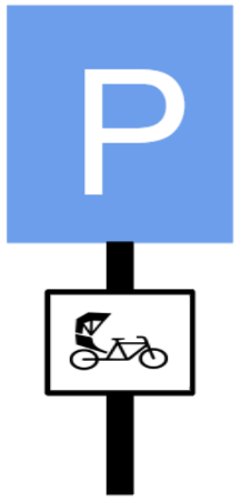 Informatory Road Signs or traffic signs - Cycle-Rickshaw Stand || Symbolic image of "Cycle-Rickshaw Stand" sign ||