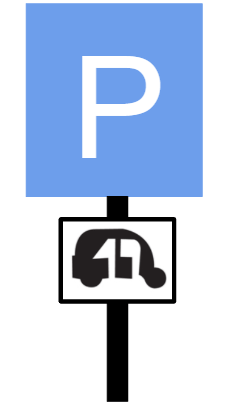 Informatory Road Signs or traffic signs - Auto Rickshaw Stand || Symbolic image of "Auto Rickshaw Stand" sign ||