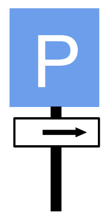 Informatory Road Signs or traffic signs - Parking This side || Symbolic image of "Parking This side" sign ||