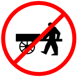 Mandatory or Regulatory road  Signs or traffic signs - Hand Cart Prohibited || symbolic image of "Hand Cart Prohibited" Sign