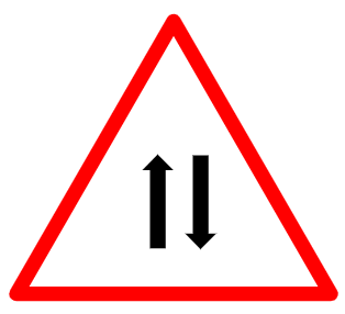 Two Way Operation Ahead sign