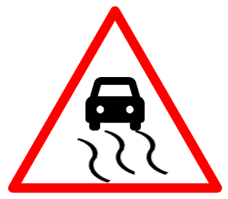 Slippery Road sign